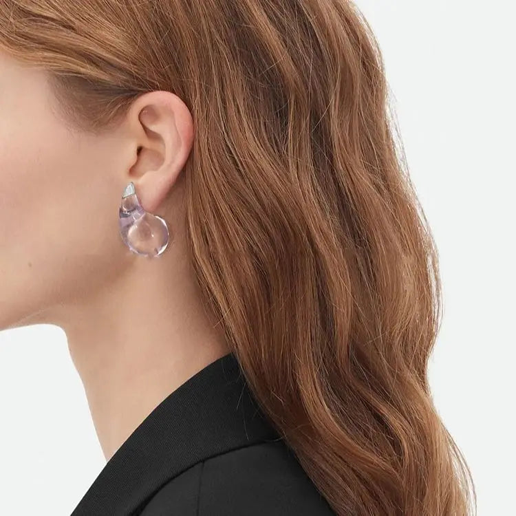 Boucle D'oreille Goutte D'eau Transparente