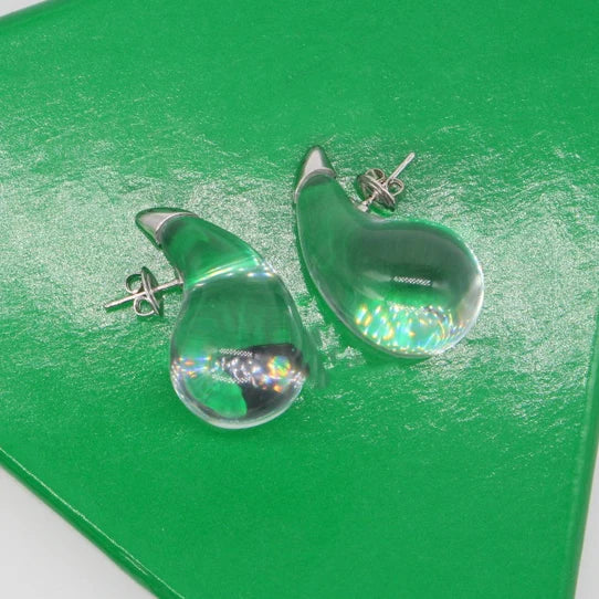 Boucle D'oreille Goutte D'eau Transparente