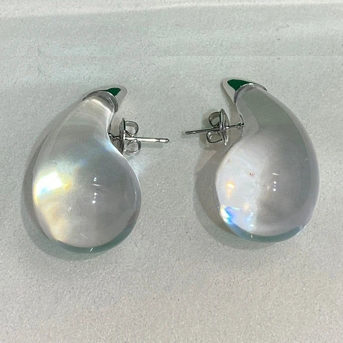 Boucle D'oreille Goutte D'eau Transparente