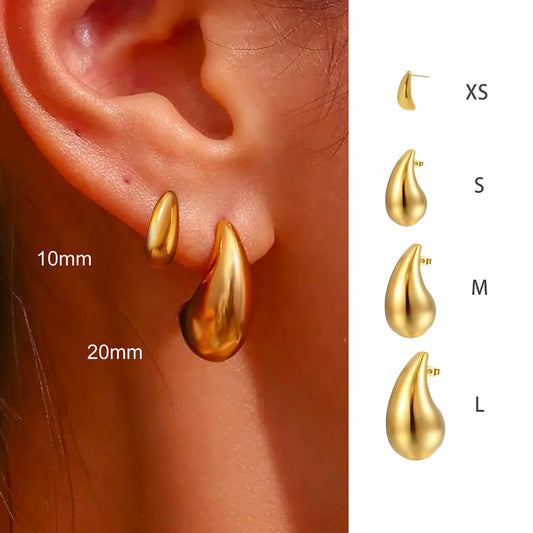 Boucle D'oreille Goutte D'eau Acier Inoxydable