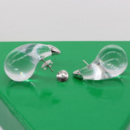 Boucle D'oreille Goutte D'eau Transparente
