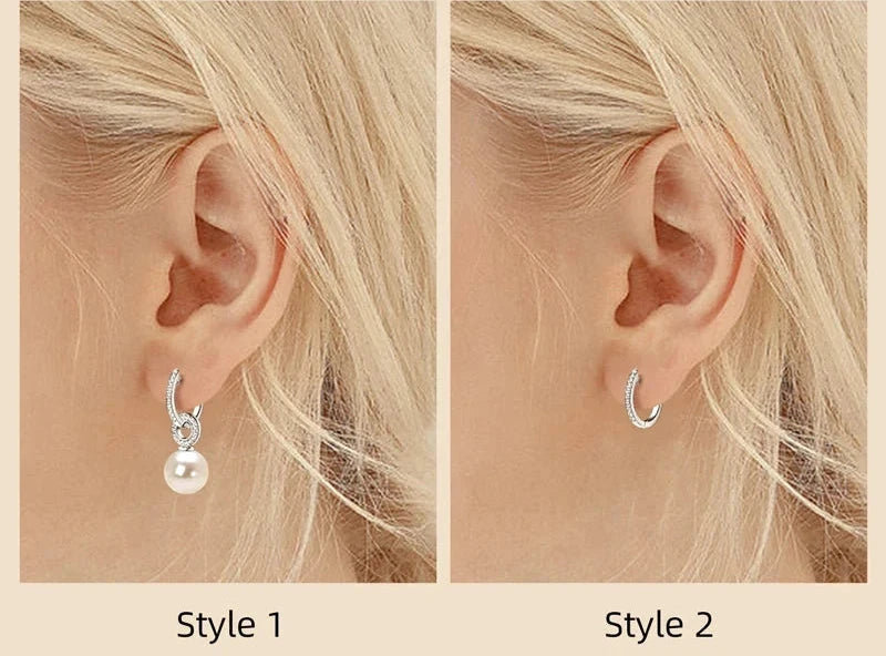 Boucles D'oreilles Créoles avec Perles / ORELUXE