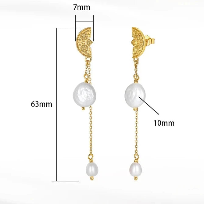 Boucles D'oreilles Perles Pendantes