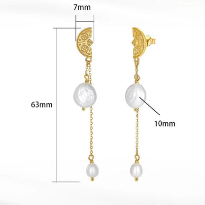 Boucles D'oreilles Perles Pendantes